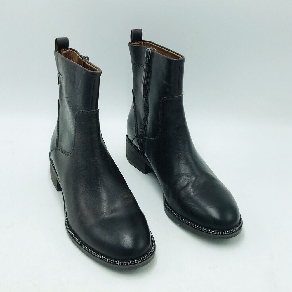Franco Sarto Women's 7.5 M Chelsea Boots Ankle Bootie Brown Leather Side Zip